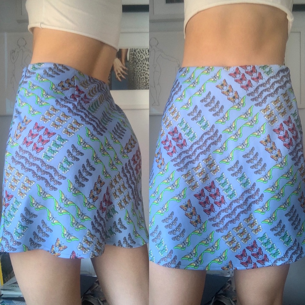 Urban outfitters colorful butterfly print skirt.